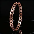 Elegant minimalist rose gold chain link ring for women made of durable stainless steel. - Rose Gold