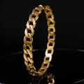 Elegant gold cuban link bracelet in durable stainless steel for trendy women fashion - Gold