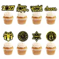 Dekorative Goldfolie Happy New Year Cupcake Topper für die Silvesterparty Dekoration - Neujahr Kuchendekoration Set (J-0144-2)