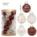 Assorted brown and clear Christmas ball ornaments in barrel packaging with 6cm diameter - Coffee