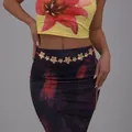SKU-Variante einer goldfarbenen Metall-Blumen-Gliederkette für die Straßenmode - Gold-01701