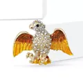 Elegant eagle brooch with sparkling rhinestones and gradient orange enamel wings. - Gradient Eagle (XH-1499)
