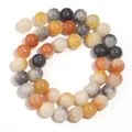 Detailed close-up of vibrant multicolored crackle glass beads for DIY jewelry making - 10mm/Approx 38pcs / Black Red Floral Round Bead