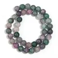 Dettaglio ravvicinato di perline tonde in vetro crackle colorato per gioielli fai-da-te - 10mm (Circa 38 Perline) / Verde Rosa Bicolore Floreale
