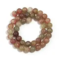 Vista dettagliata di perle di vetro multicolore con effetto craquelé per gioielli fai-da-te. - 10mm (Circa 38 Perline) / Vena di Drago Bicolore Floreale