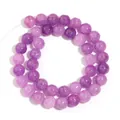 Close-up detail of purple crackle glass round beads for DIY handmade jewelry crafts. - 10mm/Approx 38pcs / Purple Floral Round Bead