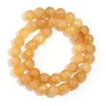 Primo piano di vivaci perle in vetro craquelé giallo per accessori di gioielleria fai-da-te - 10mm (Circa 38 Perline) / Giallo Floreale