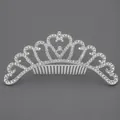 Zilveren hart tiara haarkam met fonkelende strassteentjes voor meisjes prinsessen - Meisjes Verjaardag Fotoshoot Kroon (TS-J3063S)