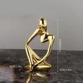 Abstrakte goldene Denkerstatue SKU-Variante für moderne Heimdekoration 13 cm hoch - Galvanisiertes Gold Rechtes Denken Figur (7128E-01)