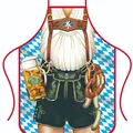 Εορταστική ποδιά Oktoberfest με παραδοσιακό βαυαρικό Lederhosen και τύπωμα μπύρας - Στυλ 7/Εικονογράφηση Bavarian Lederhosen / 80*60cm