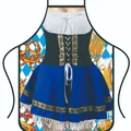 Ποδιά κουζίνας για το Oktoberfest με τύπωμα παραδοσιακής στολής Dirndl σε μπλε χρώμα - Στυλ 8/Εικονογράφηση Σέξι Dirndl / 80*60cm