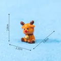 Cute mini Christmas reindeer figurine DIY micro landscape decoration 2.8cm height - No.7 Sitting Reindeer