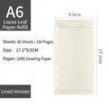 A6 size lined loose-leaf notebook paper refill 80 sheets 160 pages 100g Daolin - A6 Lined Loose-leaf Inner Core [100g]