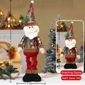 Telescopic Christmas Santa doll with plaid clothes and 51cm adjustable height - 51cm Telescopic Santa Claus / See image for dimensions