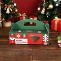 Festive green and red Christmas candy gift box with heart-shaped window and handle - Single Piece / Heart Window Handle Style / S-76