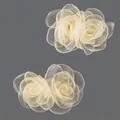Pettine per capelli con fiori in pizzo a rete bianco sporco per matrimoni e foto - Fermaglio Per Capelli Con Fiore In Pizzo Hs-j7470