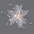 Peigne à cheveux élégant avec fleur en résille blanche, perles et fil de fer rose - Barrette Quotidienne Polyvalente pour Fille (HS-J6654)