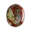 Natural polished oval Dragon Blood Jasper thumb stone worry stone for anxiety relief - Dragon Blood Stone