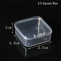 Petite boîte de rangement carrée en plastique transparent pour bijoux et boucles d'oreilles - Boîte carrée 5,5 (5,5 * 5,5 * 2 cm)