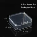 Transparent mini square plastic storage box, 6.5x6.5x2 cm jewelry organizer. - 6.5 Square Box (6.5*6.5*2cm)