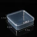 Boîte de rangement carrée en plastique transparent dimensions 8,5x8,5x2,5 cm pour bijoux - Boîte carrée 8,5 (8,5 * 8,5 * 2,5 cm)