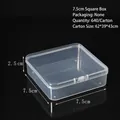 Boîte de rangement carrée en plastique transparent 7.5x7.5x2.5cm pour bijoux et bouchons - Boîte carrée 7,5 (7,5 * 7,5 * 2,5 cm)