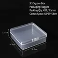 Clear plastic square jewelry storage box organizer with snap lid 9.5x9.5x2.8cm - 9.5 Square Box (9.5*9.5*2.8cm)