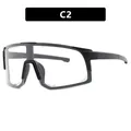 Occhiali da ciclismo professionali C2 neri con lenti trasparenti e montatura oversize - Come mostrato / Montatura Nera Lenti Trasparenti