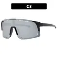 Occhiali sportivi outdoor con lenti a specchio argento e montatura nera, modello C3 - Come mostrato / Montatura Nera Specchio Argento
