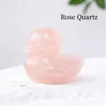 Hand-carved natural rose quartz duckling sculpture for home decor and mineral specimen - Rose Quartz