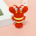 Adorable red 3D cartoon lobster keychain pendant crafted from soft silicone material - Lobster Style (5371-1) / Red