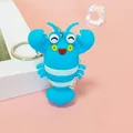 Adorable blue cartoon lobster silicone keychain, cute charm for bags and keyrings - Lobster Style (5371-2) / Blue