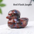 Hand-carved natural red flash stone duck figurine for collection and home decoration - Red Flash Stone