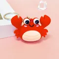 Adorable 3D red cartoon crab keychain made of soft silicone for bags and keys charm - Crab Style (5371-3) / Red