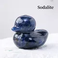 Blue Vein Stone miniature duck figurine with natural polished crystal texture - Sodalite