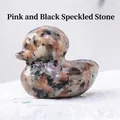 Natural rhodonite stone duck carving for animal mineral specimen decoration - Natural Stone Style