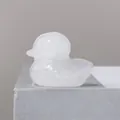 Mini adorno de pato de cristal blanco natural tallado a mano para decoración y proyectos DIY - Cristal de roca