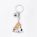 Kreativer Beagle-Hund Schlüsselanhänger aus Metall mit Pfotenabdruck-Anhänger Design - Beagle Freunde
