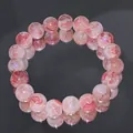 Elegant pink explosion bead bracelet with unique national style design - Pink and Red Cracked Bead Style (S612)
