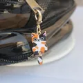 Leuke cartoon kat sleutelhanger van zinklegering voor tassen en modeaccessoires - Oranje
