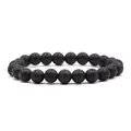 Natural 8mm black lava rock beaded bracelet with a unique porous matte finish - Lava Rock Bracelet / 6 mm