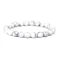 8mm white turquoise stone beaded bracelet with natural black marble veins - White Howlite Bracelet / 6 mm