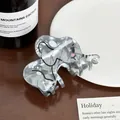 Simpatica molletta per capelli in acrilico grigio marmorizzato a forma di elefante - Elefante / 8.3cm