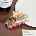 Adorable red panda design acrylic hair claw clip for girls, shark clip hair accessory - Red Panda