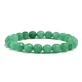 Elegant 8mm green natural aventurine stone beaded stretch bracelet for women and men - 6 mm / Green Aventurine