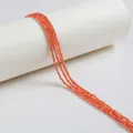 Small orange faceted gemstone beads strands for jewelry making - 2mm / Dark Orange