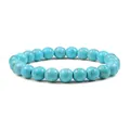 8mm turquoise natural stone beaded bracelet for women featuring marbled textures - 6 mm / Blue Turquoise