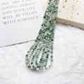 Natural green and white 3mm faceted stone beads for handmade DIY jewelry crafting - 20Pcs/Pack / Tree Agate