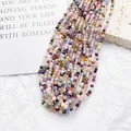 Strand of 3mm multi-colored faceted natural stone beads for DIY jewelry making crafts - Mixed Colors
