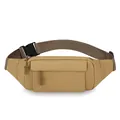 Khaki tactical waist bag for men outdoor sports fitness chest bag on white background - Khaki